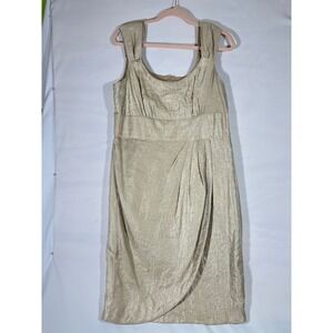 LONDON STYLE Women Sheath Dress Shimmer Cocktail Party‎ Formal Gold Metallic 16